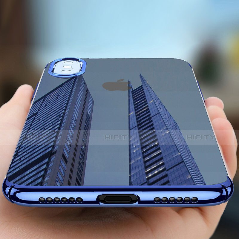 Housse Ultra Fine TPU Souple Transparente C16 pour Apple iPhone Xs Max Bleu Plus