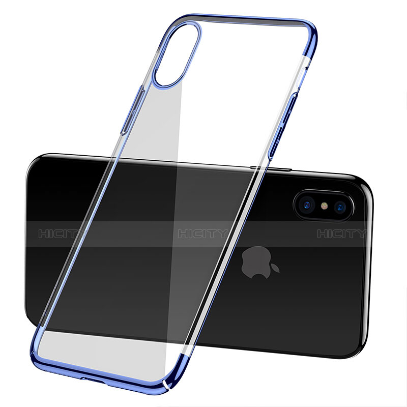 Housse Ultra Fine TPU Souple Transparente C16 pour Apple iPhone Xs Max Bleu Plus