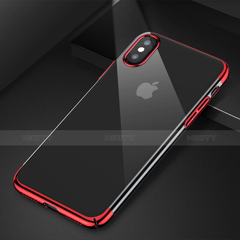 Housse Ultra Fine TPU Souple Transparente C16 pour Apple iPhone Xs Rouge Plus