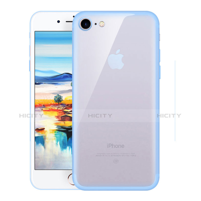 Housse Ultra Fine TPU Souple Transparente H01 pour Apple iPhone 7 Bleu Ciel Plus
