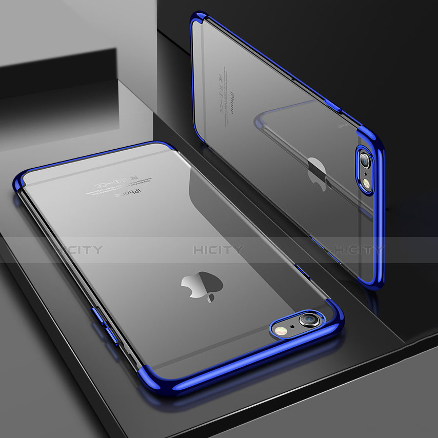 Housse Ultra Fine TPU Souple Transparente H04 pour Apple iPhone 7 Bleu Plus
