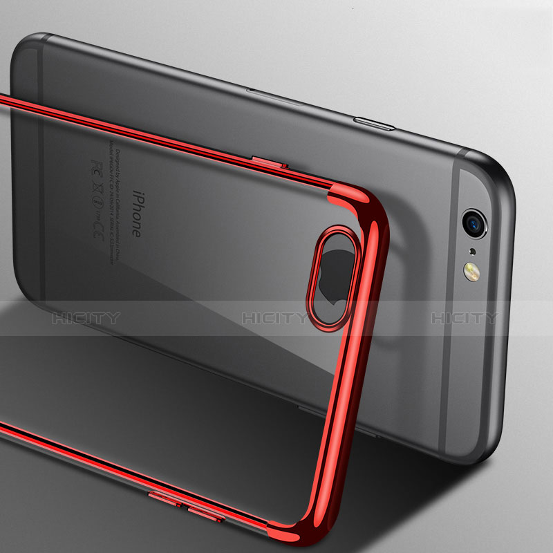 Housse Ultra Fine TPU Souple Transparente H04 pour Apple iPhone 7 Rouge Plus