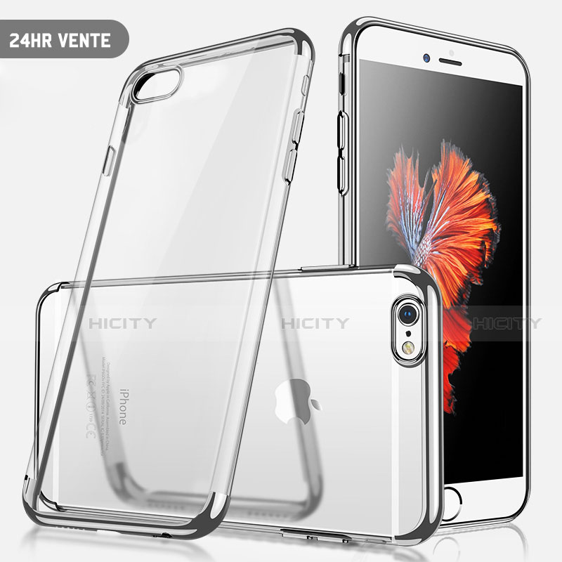 Housse Ultra Fine TPU Souple Transparente H04 pour Apple iPhone SE (2020) Argent Plus