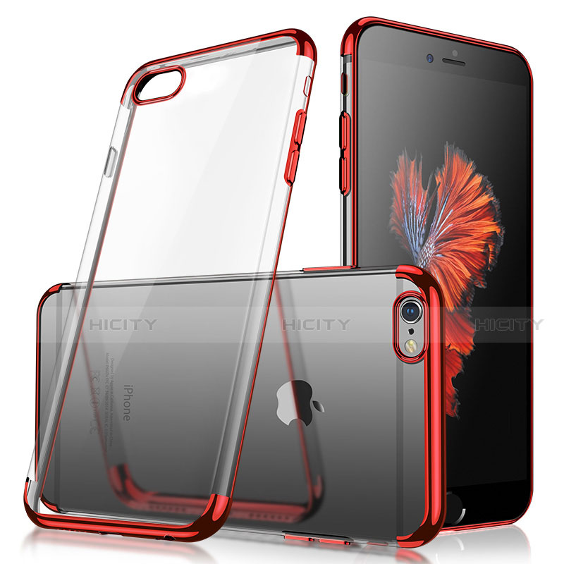 Housse Ultra Fine TPU Souple Transparente H04 pour Apple iPhone SE3 (2022) Rouge Plus