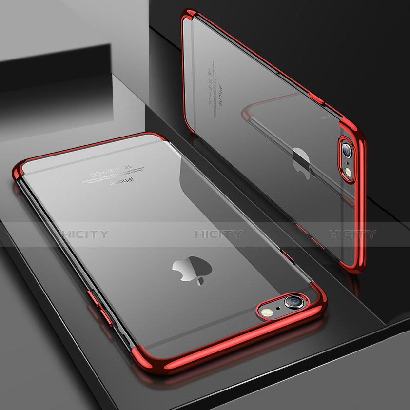 Housse Ultra Fine TPU Souple Transparente H04 pour Apple iPhone SE3 (2022) Rouge Plus
