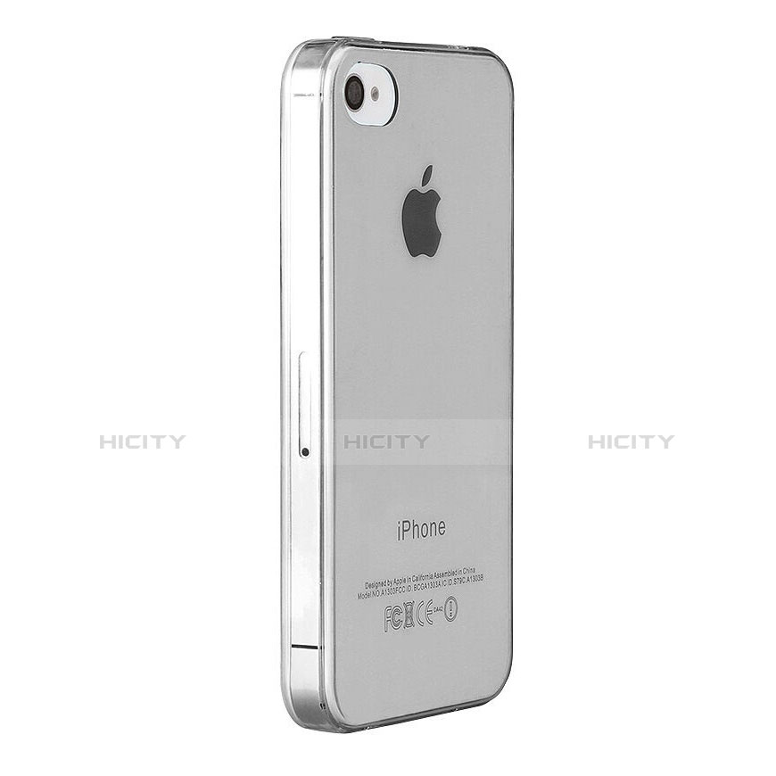 Housse Ultra Fine TPU Souple Transparente pour Apple iPhone 4S Gris Plus