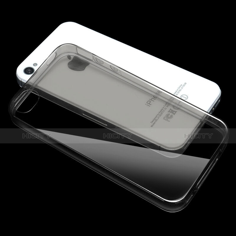 Housse Ultra Fine TPU Souple Transparente pour Apple iPhone 4S Gris Plus