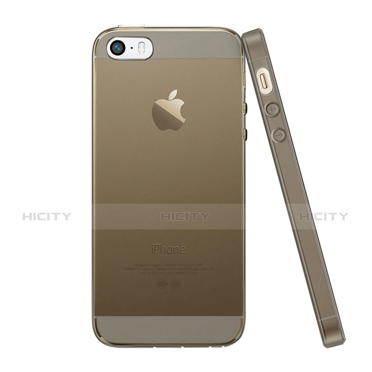 Housse Ultra Fine TPU Souple Transparente pour Apple iPhone SE Gris Plus
