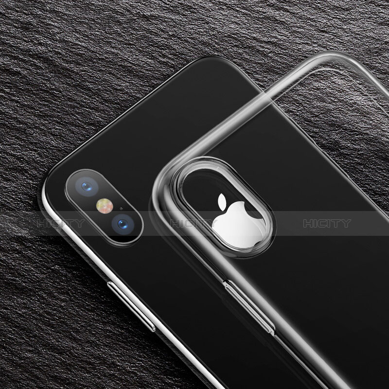 Housse Ultra Fine TPU Souple Transparente pour Apple iPhone Xs Gris Plus