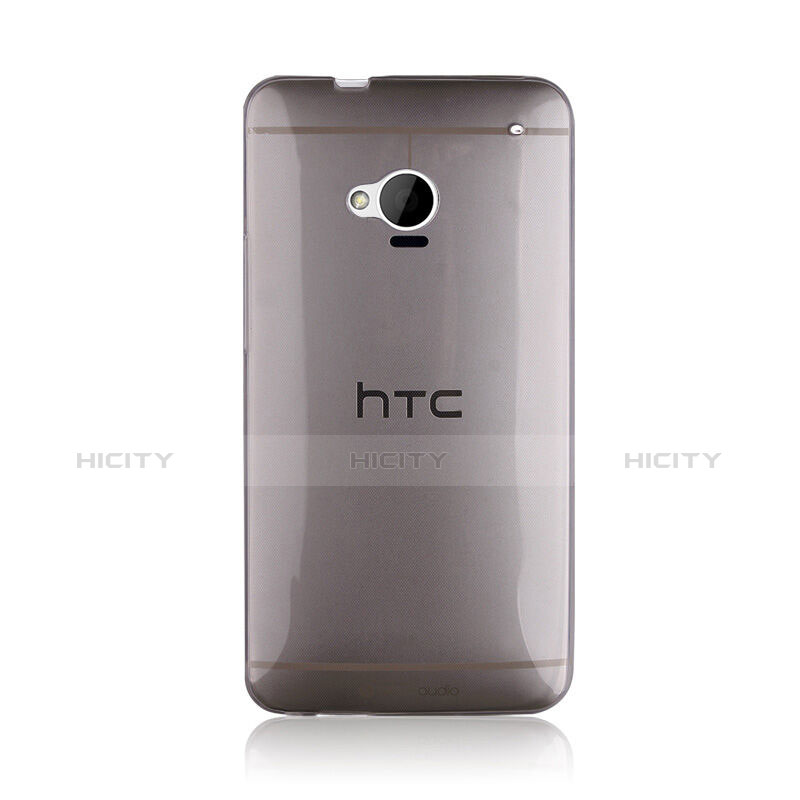Housse Ultra Fine TPU Souple Transparente pour HTC One M7 Gris Plus