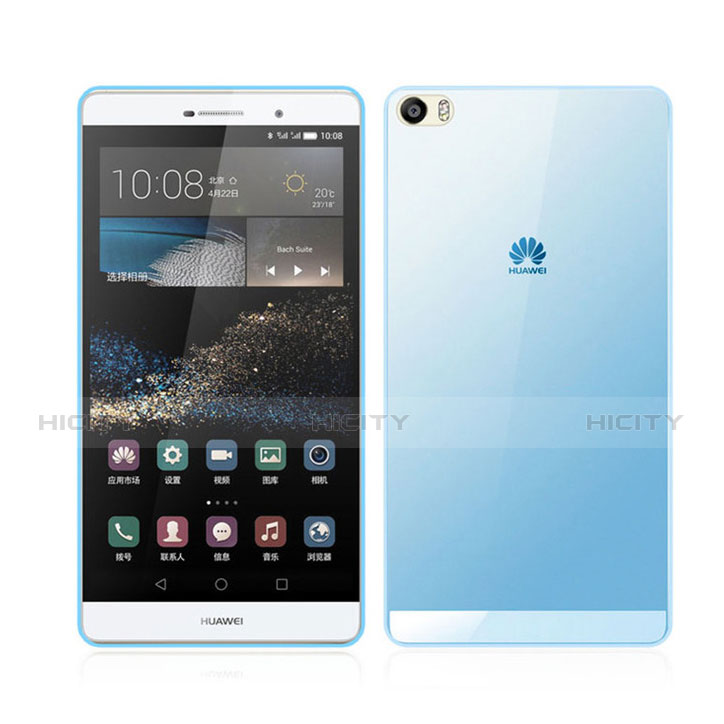 Housse Ultra Fine TPU Souple Transparente pour Huawei P8 Max Bleu Plus
