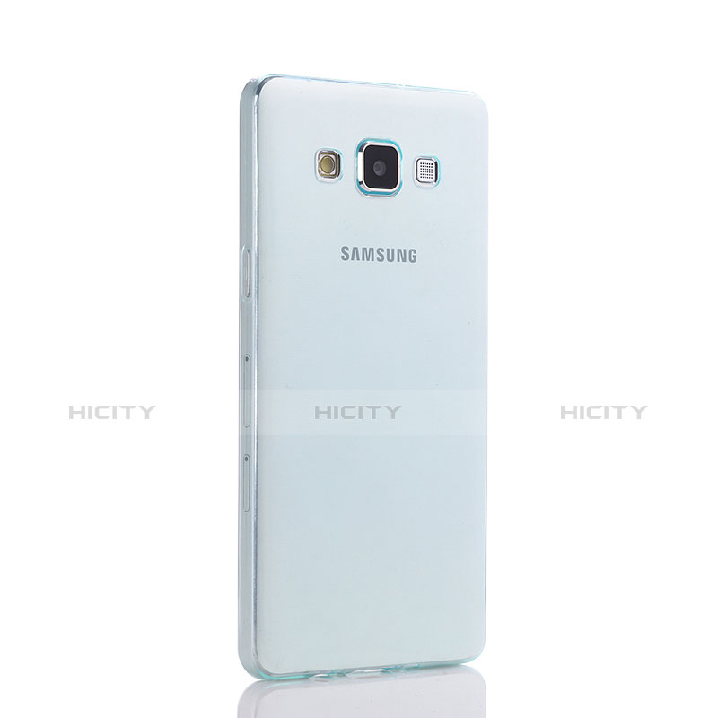 Housse Ultra Fine TPU Souple Transparente pour Samsung Galaxy A5 Duos SM-500F Bleu Plus
