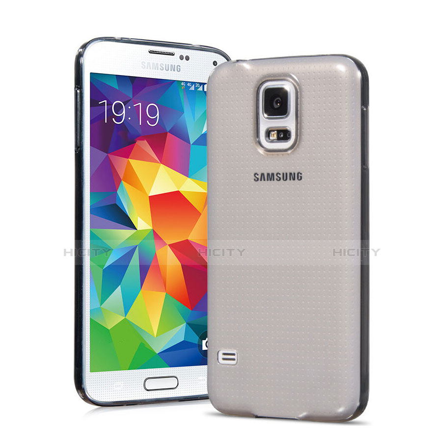 Housse Ultra Fine TPU Souple Transparente pour Samsung Galaxy S5 Duos Plus Gris Plus