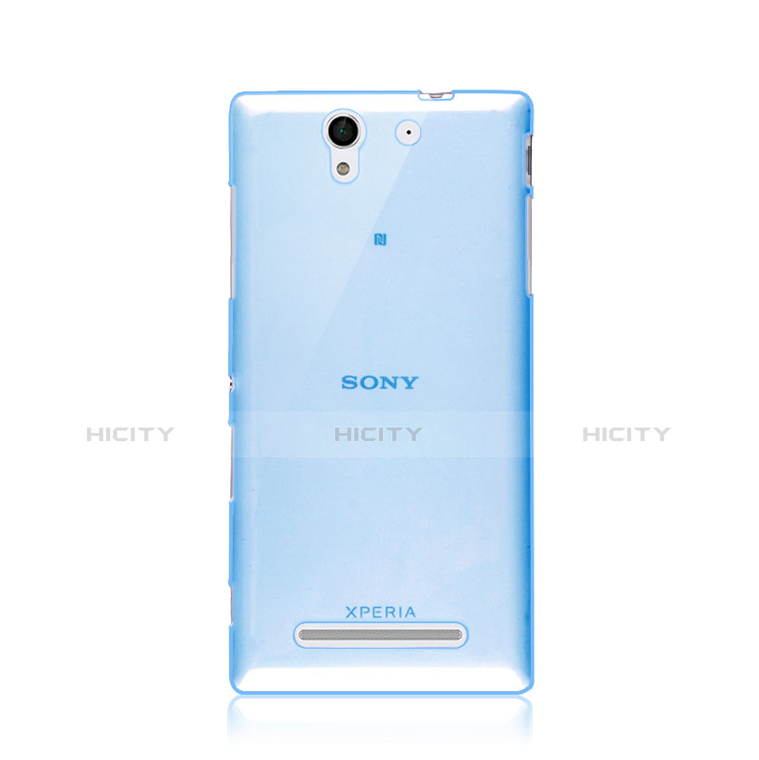 Housse Ultra Fine TPU Souple Transparente pour Sony Xperia C3 Bleu Plus