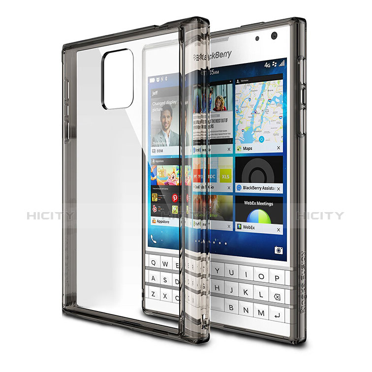 Housse Ultra Fine TPU Souple Transparente T03 pour Blackberry Passport Q30 Gris Plus