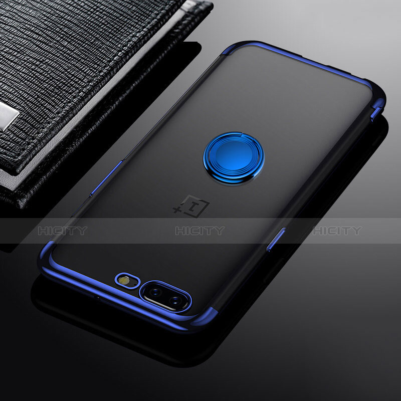 Housse Ultra Fine TPU Souple Transparente T05 pour OnePlus 5 Bleu Plus