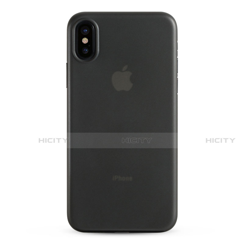Housse Ultra Fine TPU Souple Transparente T08 pour Apple iPhone X Gris Plus