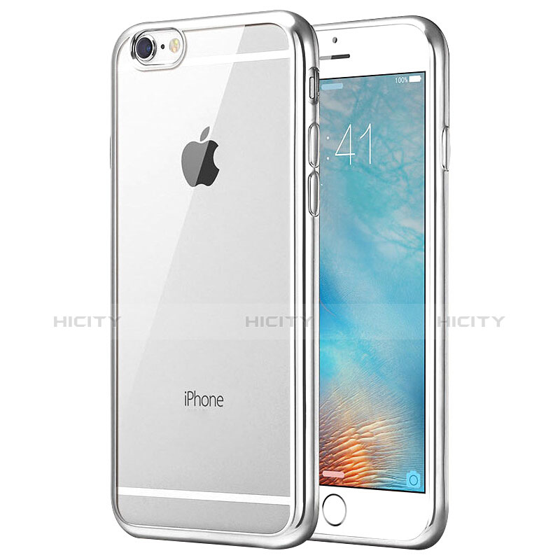 Housse Ultra Fine TPU Souple Transparente T21 pour Apple iPhone 8 Argent Plus