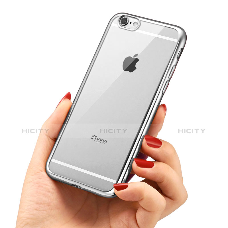 Housse Ultra Fine TPU Souple Transparente T21 pour Apple iPhone 8 Argent Plus