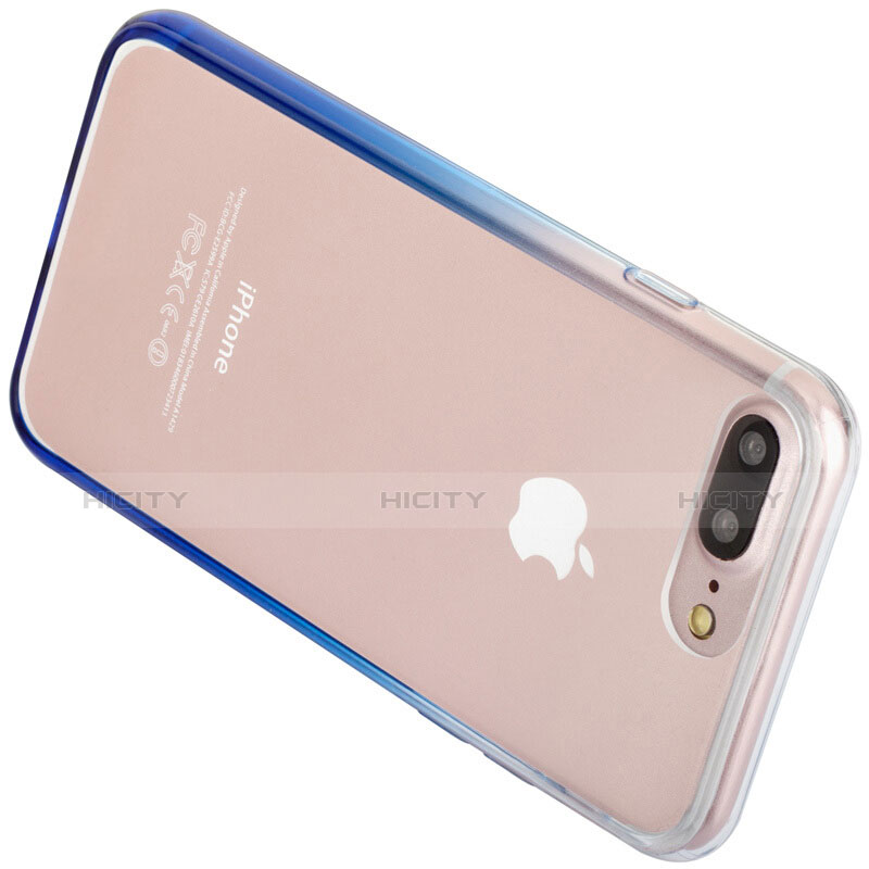 Housse Ultra Fine Transparente Souple Degrade pour Apple iPhone 8 Plus Bleu Plus
