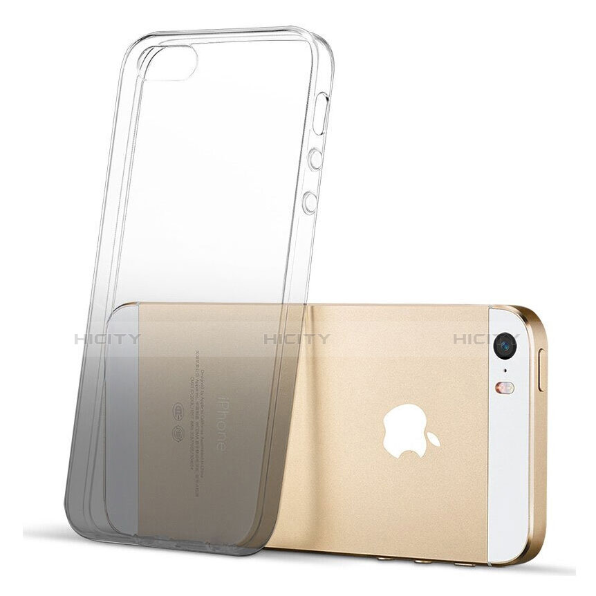 Housse Ultra Fine Transparente Souple Degrade pour Apple iPhone SE Gris Plus