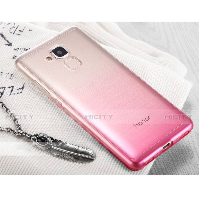 Housse Ultra Fine Transparente Souple Degrade pour Huawei Honor 7 Lite Rose Plus