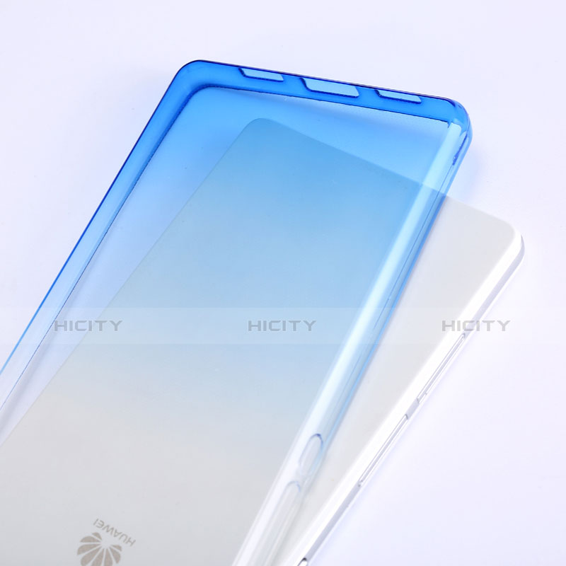 Housse Ultra Fine Transparente Souple Degrade pour Huawei P8 Lite Bleu Plus