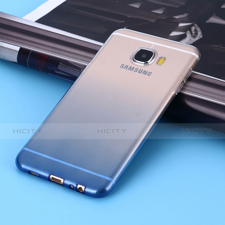 Housse Ultra Fine Transparente Souple Degrade pour Samsung Galaxy C5 SM-C5000 Bleu Plus