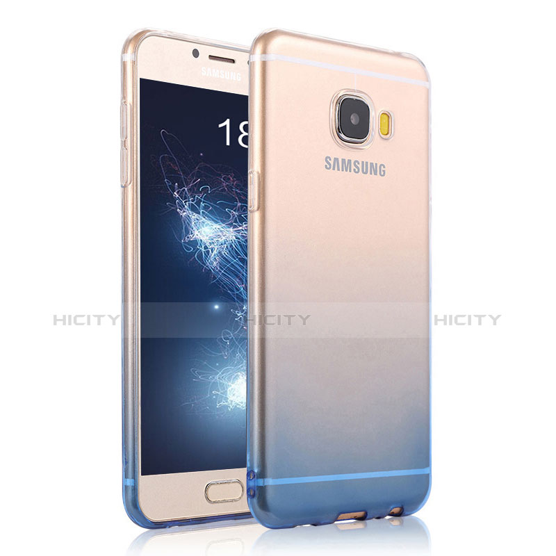 Housse Ultra Fine Transparente Souple Degrade pour Samsung Galaxy C7 SM-C7000 Bleu Plus