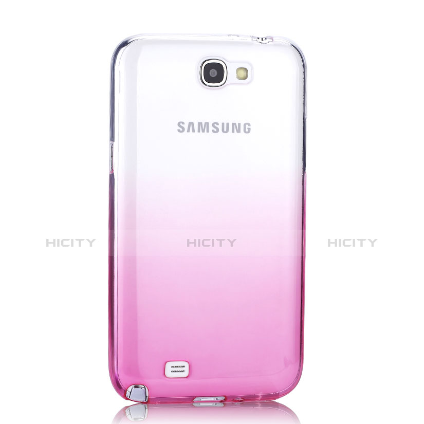 Housse Ultra Fine Transparente Souple Degrade pour Samsung Galaxy Note 2 N7100 N7105 Rose Plus