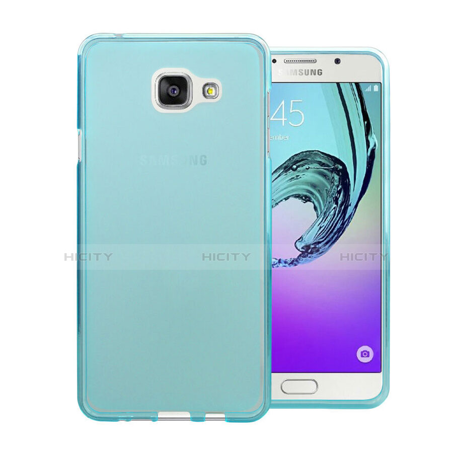Housse Ultra Slim Silicone Souple Transparente pour Samsung Galaxy A5 (2016) SM-A510F Bleu Plus