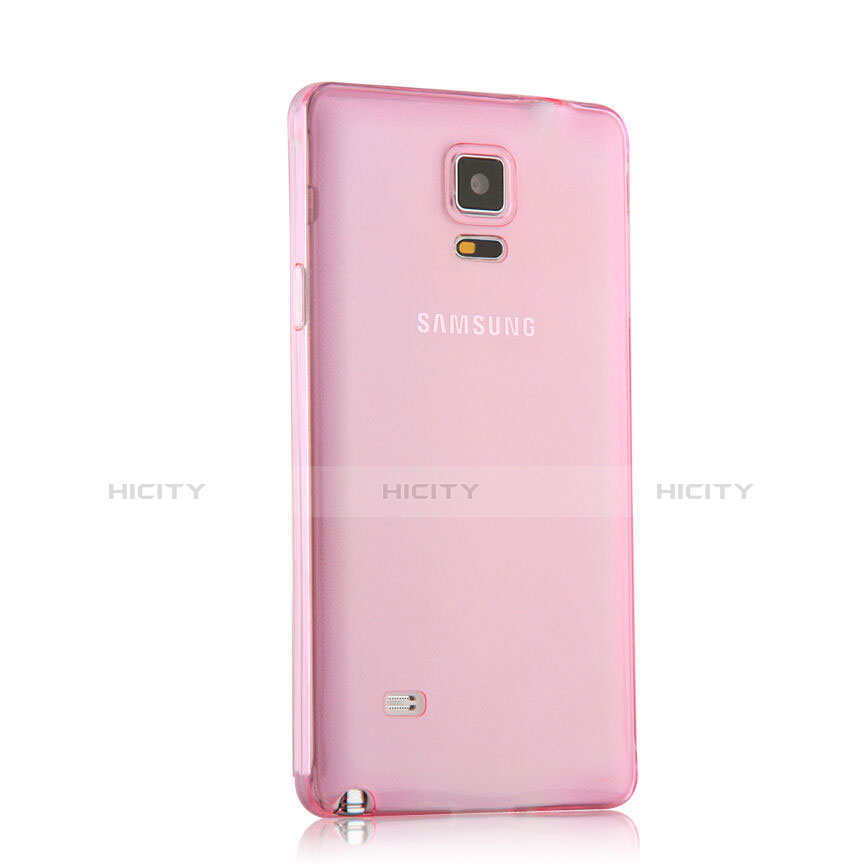 Housse Ultra Slim Silicone Souple Transparente pour Samsung Galaxy Note 4 Duos N9100 Dual SIM Rose Plus