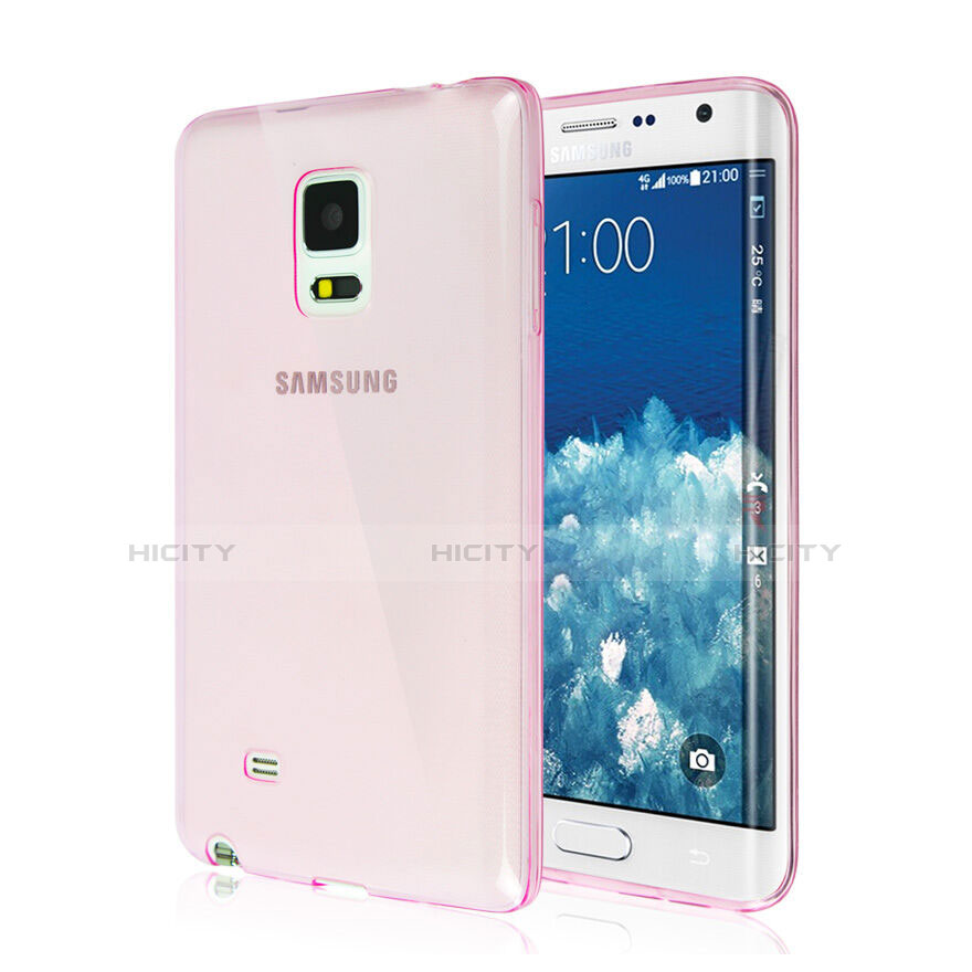 Housse Ultra Slim Silicone Souple Transparente pour Samsung Galaxy Note Edge SM-N915F Rose Plus