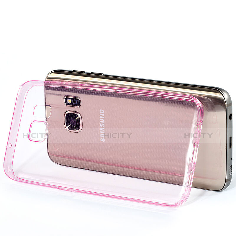 Housse Ultra Slim Silicone Souple Transparente pour Samsung Galaxy S7 G930F G930FD Rose Plus