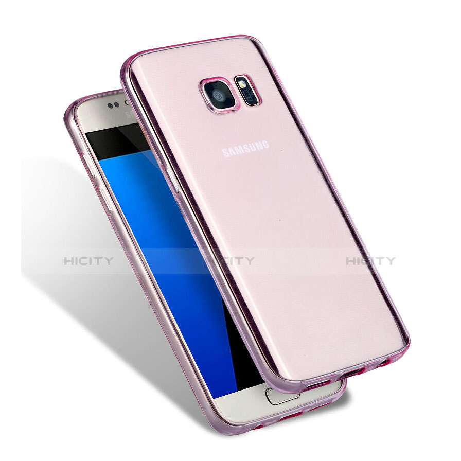 Housse Ultra Slim Silicone Souple Transparente pour Samsung Galaxy S7 G930F G930FD Rose Plus