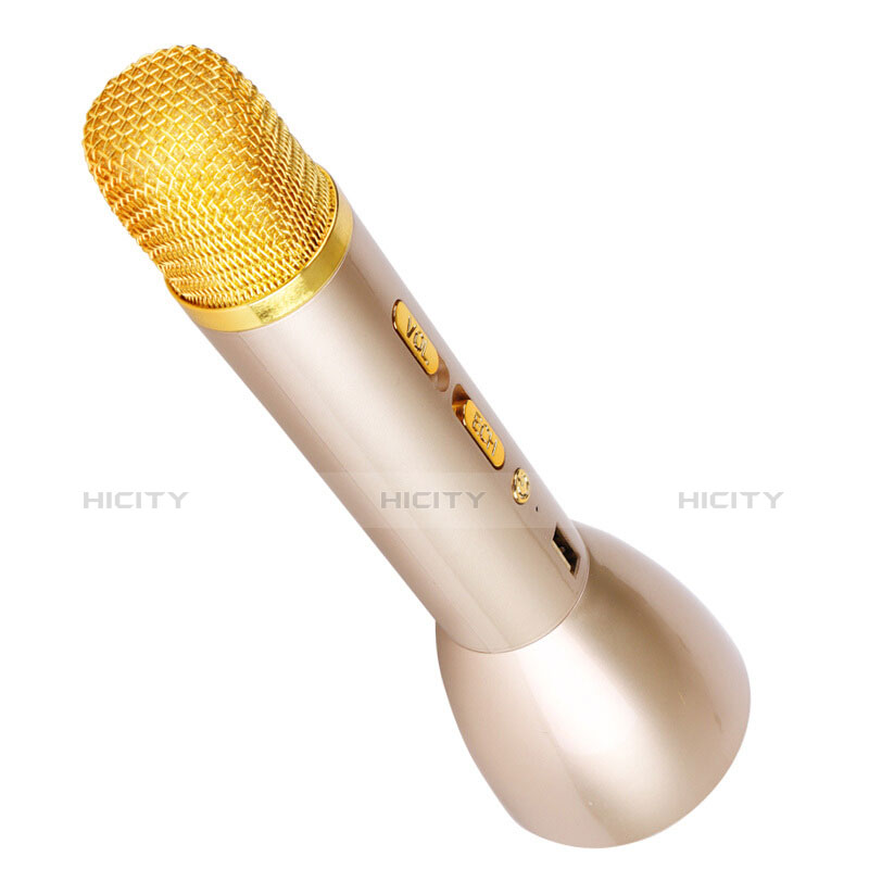 Mini Microphone de Poche Sans Fil Bluetooth Karaoke Haut-Parleur Or Plus