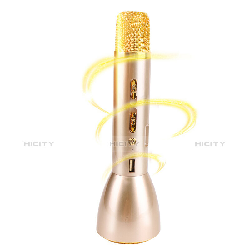 Mini Microphone de Poche Sans Fil Bluetooth Karaoke Haut-Parleur Or Plus