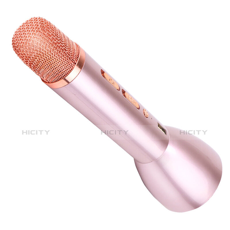 Mini Microphone de Poche Sans Fil Bluetooth Karaoke Haut-Parleur Or Rose Plus