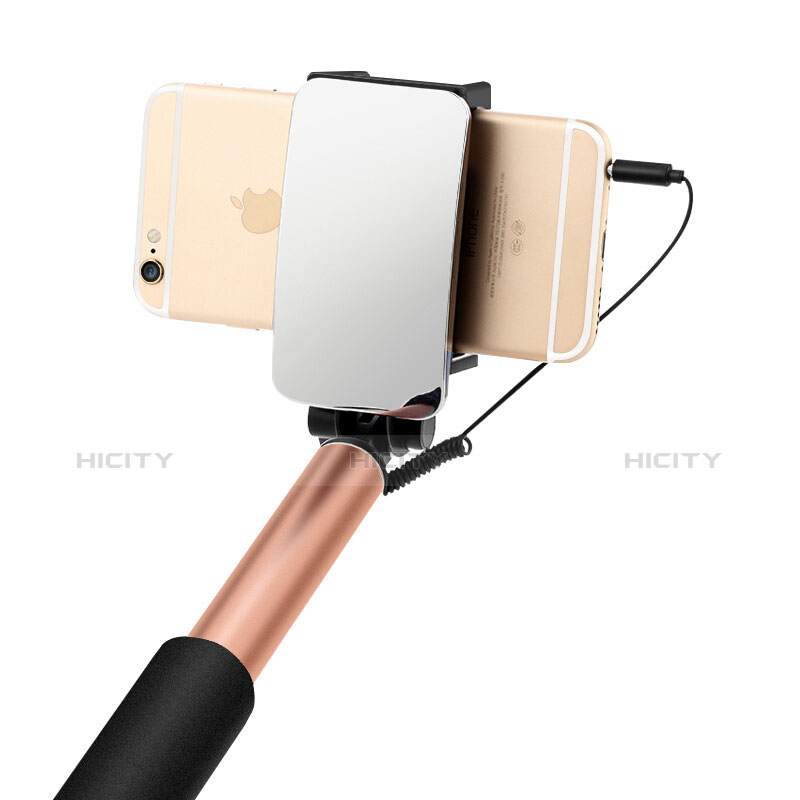 Perche de Selfie Filaire Baton de Selfie Cable Extensible de Poche Universel S11 Or Plus