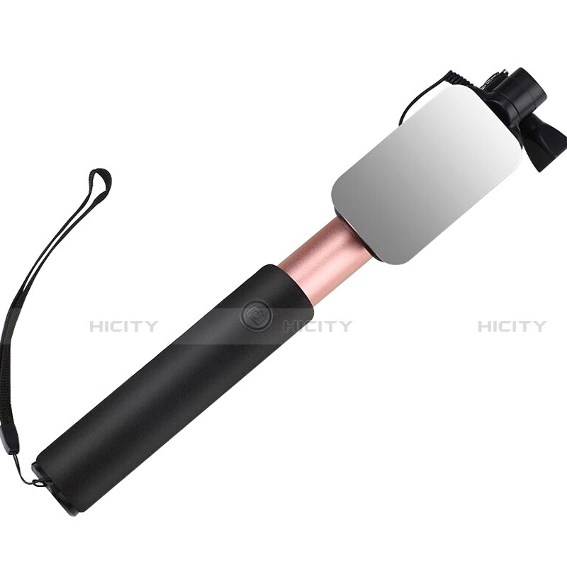 Perche de Selfie Filaire Baton de Selfie Cable Extensible de Poche Universel T35 Rose Plus