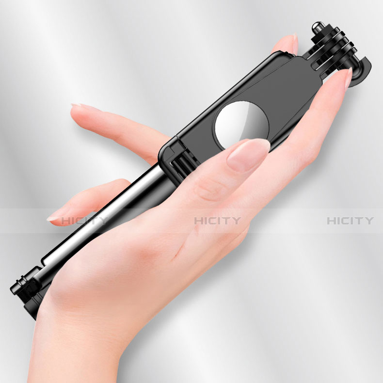 Perche de Selfie Trepied Sans Fil Bluetooth Baton de Selfie Extensible de Poche Universel T12 Noir Plus