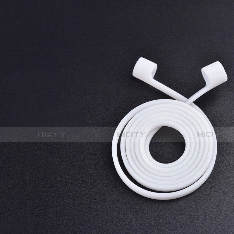 Sangle de Sport Silicone Cable Anti-Perdu pour Apple AirPods Pro Argent Plus