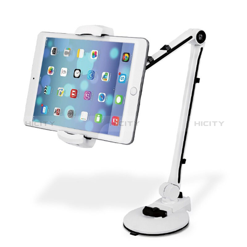 Support de Bureau Support Tablette Flexible Universel Pliable Rotatif 360 H01 pour Apple iPad Air 5 10.9 (2022) Blanc Plus