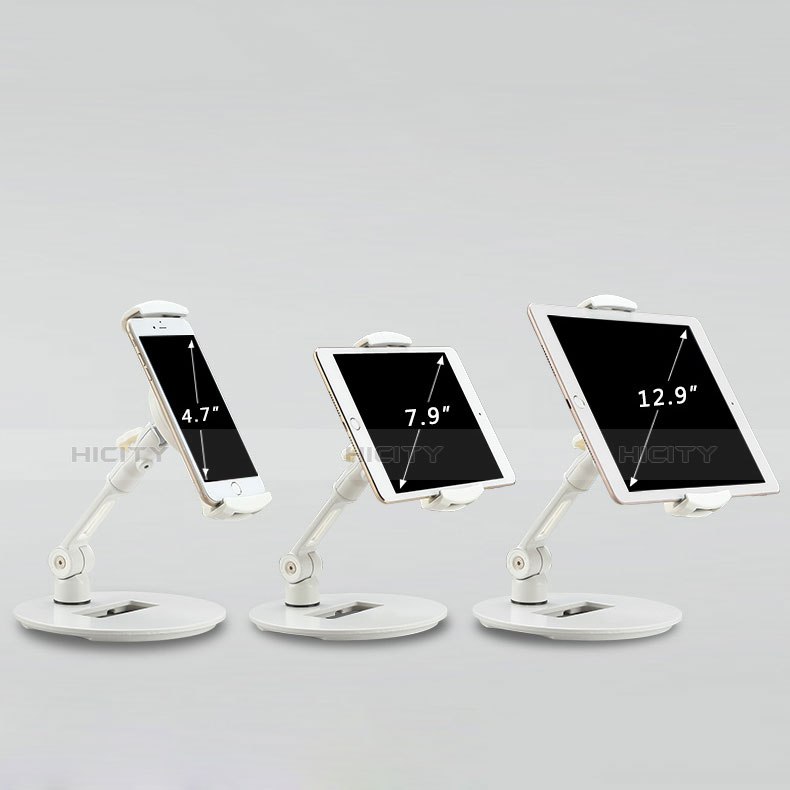 Support de Bureau Support Tablette Flexible Universel Pliable Rotatif 360 H06 pour Samsung Galaxy Tab S7 Plus 5G 12.4 SM-T976 Blanc Plus