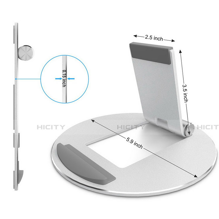 Support de Bureau Support Tablette Flexible Universel Pliable Rotatif 360 K16 pour Apple iPad Air 3 Argent Plus