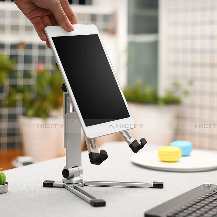 Support de Bureau Support Tablette Flexible Universel Pliable Rotatif 360 K19 pour Apple iPad 4 Argent Plus