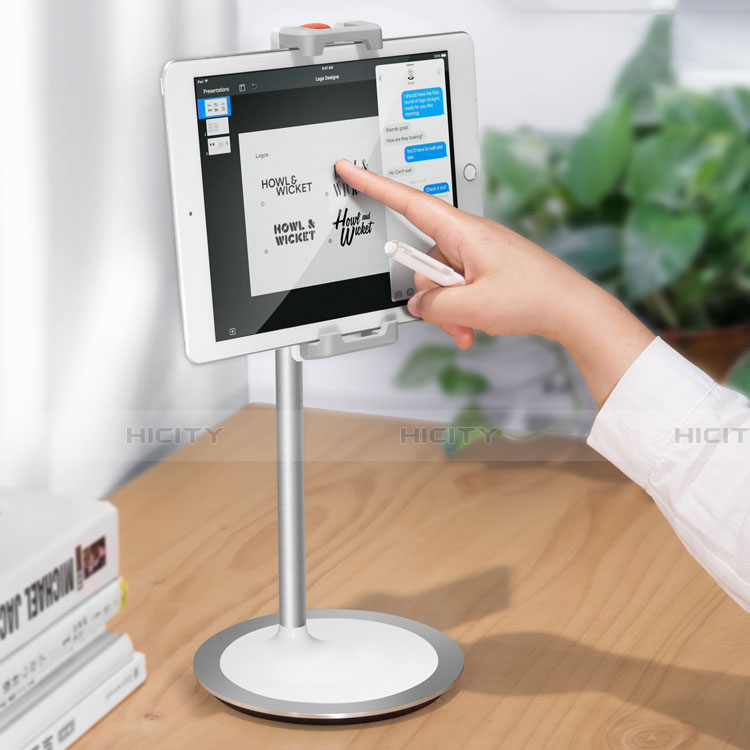 Support de Bureau Support Tablette Flexible Universel Pliable Rotatif 360 K27 pour Apple iPad Air 2 Blanc Plus