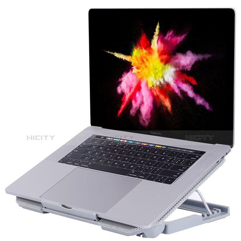 Support Ordinateur Portable Ventilateur de Refroidissement Radiateur Universel 9 Pouces a 16 Pouces M16 pour Apple MacBook 12 pouces Argent Plus