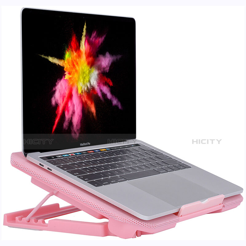 Support Ordinateur Portable Ventilateur de Refroidissement Radiateur Universel 9 Pouces a 16 Pouces M16 pour Apple MacBook 12 pouces Rose Plus