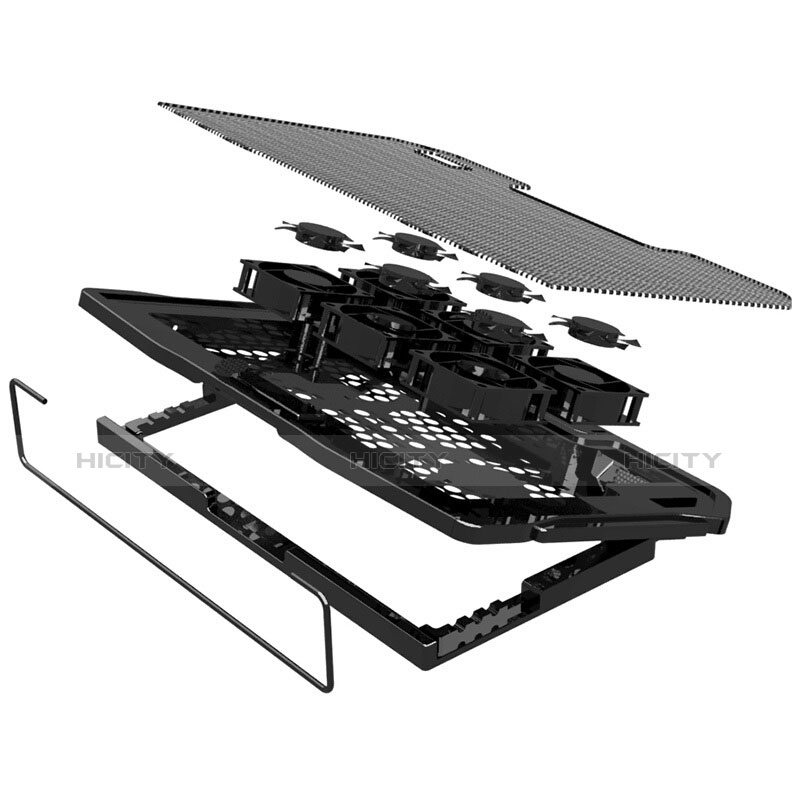 Support Ordinateur Portable Ventilateur de Refroidissement Radiateur Universel 9 Pouces a 17 Pouces L03 pour Apple MacBook Pro 13 pouces Noir Plus